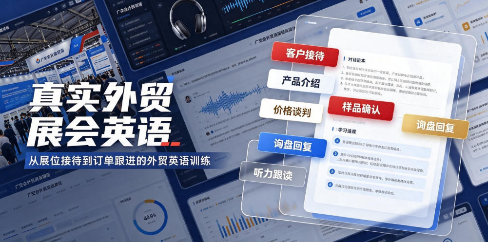 真实外贸展会英语，广交会外贸口语听力突击课程【音频】-智云网