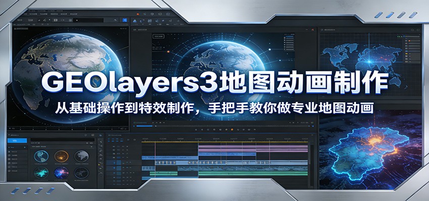 GEOlayers3地图动画制作：从基础操作到特效制作，手把手教你做专业地图动画-智云网