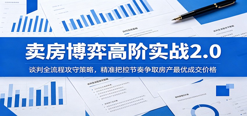 卖房博弈高阶实战2.0:谈判全流程攻守策略,精准把控节奏争取房产最优成交价格-智云网