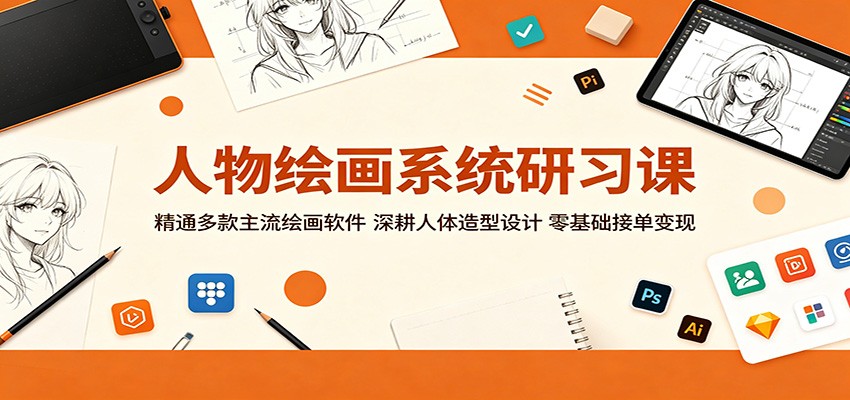 人物绘画系统研习课:精通多款主流绘画软件,深耕人体造型设计,零基础接单变现-智云网
