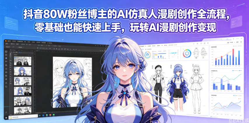 抖音80W粉丝博主的AI仿真人漫剧创作全流程,零基础也能快速上手,玩转AI漫剧创作变现-智云网