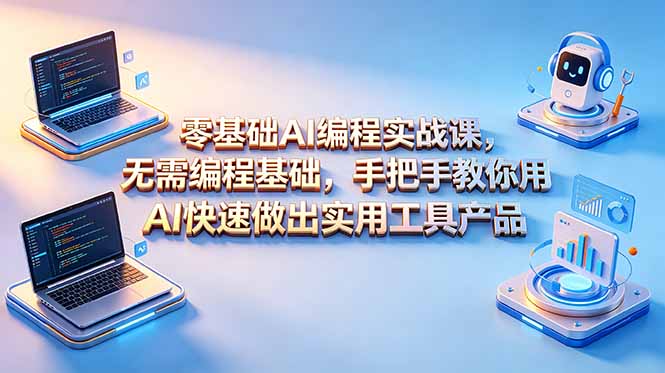 零基础AI编程实战课-更新，无需编程基础，手把手教你用AI快速做出实用工具产品-智云网