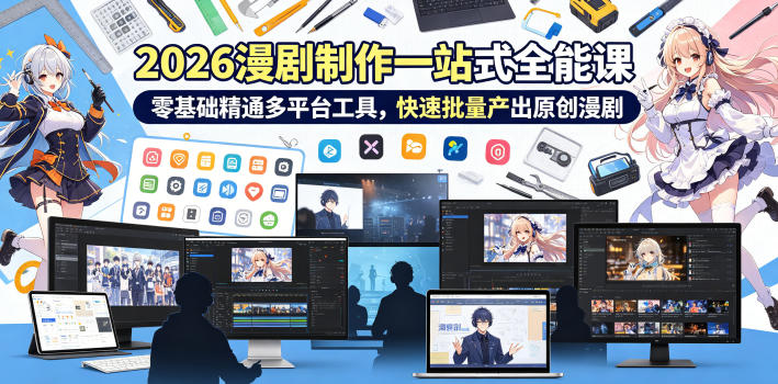 2026 AI漫剧制作一站式全能课,零基础精通多平台工具,快速批量产出原创漫剧-智云网