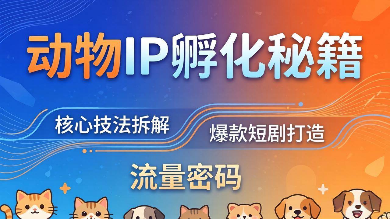 (18207期)动物IP孵化全套秘籍,三大核心技法拆解,打造爆款萌宠短剧,轻松拿捏赛道流量密码-智云网