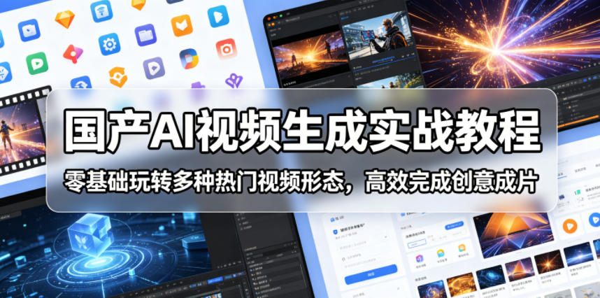 国产AI视频生成实战教程,零基础玩转多种热门视频形态,高效完成创意成片-智云网