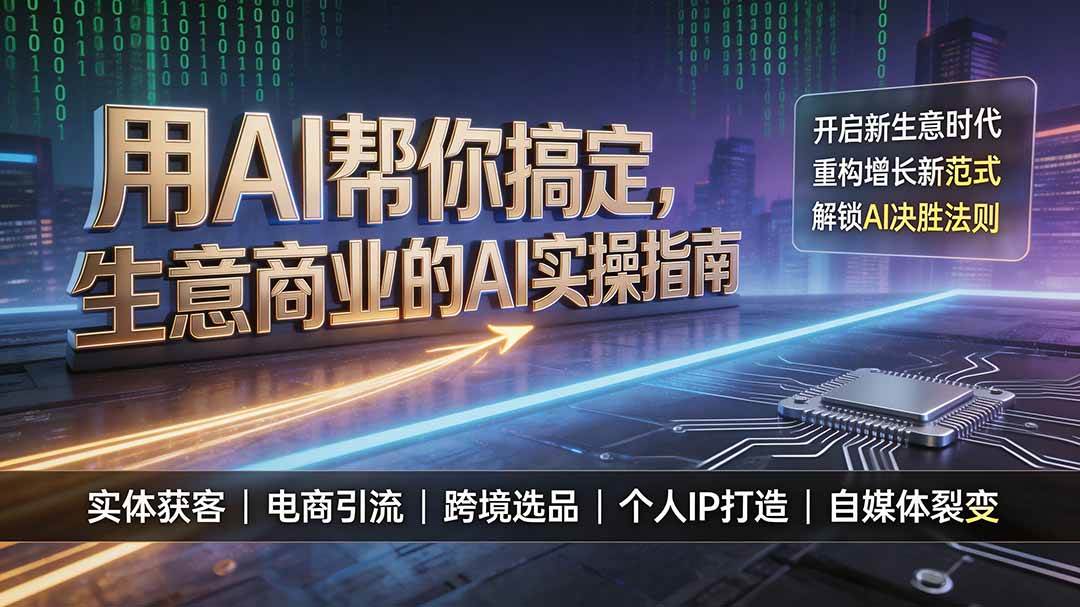 （19608期）用AI帮你搞定，生意商业的AI实操指南，开启新生意时代，重构增长新范式，解锁AI时代决胜法则-智云网