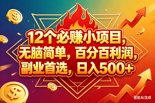 （18272期）12个必赚钱的小项目，百分百赚米，无脑简单，副业首选，日入600+-智云网