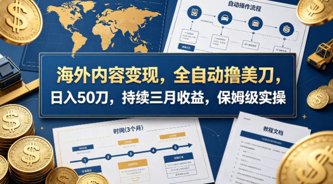 海外内容变现,全自动撸美刀,日入50刀,持续三月收益,保姆级实操【揭秘】 海外内容变现,全自动撸美刀,日入50刀,持续三月收益,保姆级实操【揭秘】