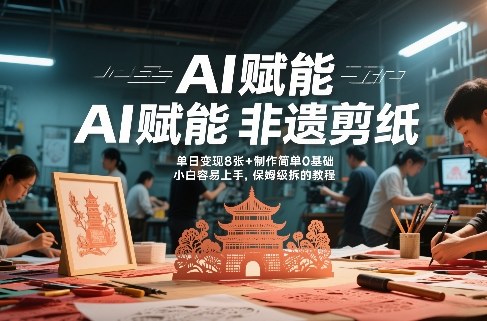 AI赋能非遗剪纸,地标性建筑爆款视频,单日变现8张+制作简单0基础,小白容易上手,保姆级拆解教程-智云网