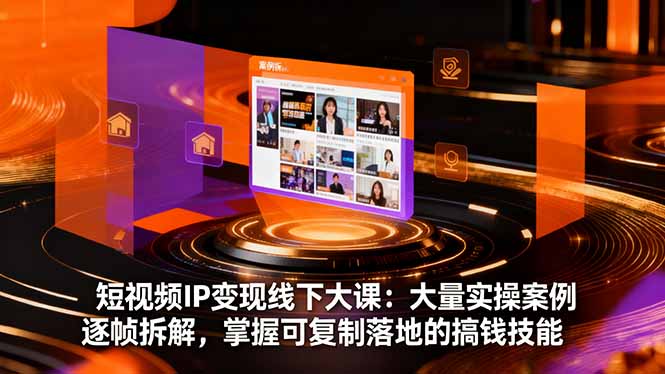 短视频IP变现线下大课:大量实操案例逐帧拆解,掌握可复制落地的搞钱技能-智云网