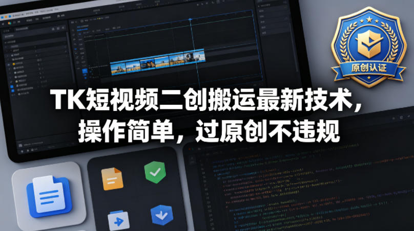 TK短视频二创搬运最新技术，操作简单，过原创不违规-智云网