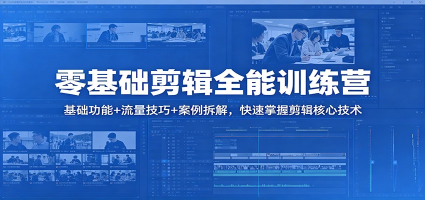 零基础剪辑全能训练营:基础功能+流量技巧+案例拆解,快速掌握剪辑核心技术-智云网