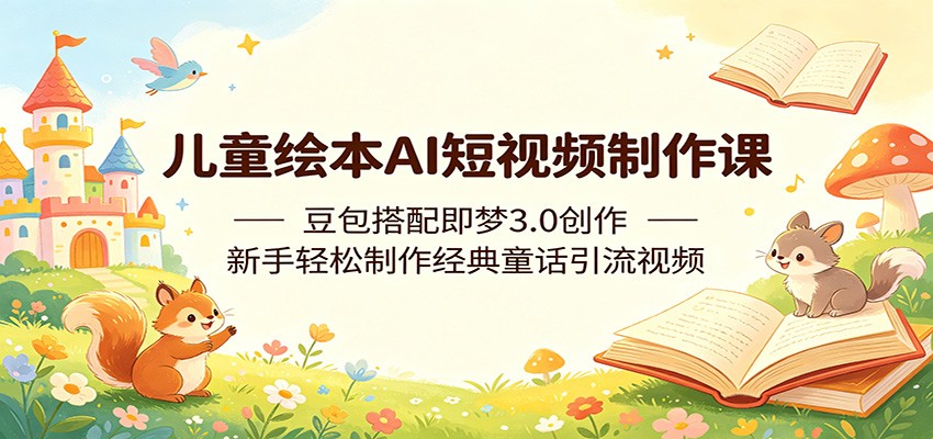 儿童绘本AI短视频制作课:豆包搭配即梦3.0创作,新手轻松制作经典童话引流视频-智云网