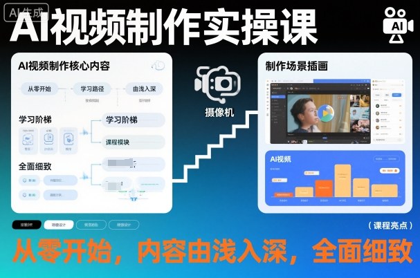 AI视频制作实操课，从零开始，内容由浅入深，全面细致-智云网