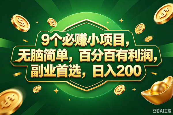 (18950期)9个必赚的小项目,百分百赚元子,无脑简单,副业首选,日入300+-智云网