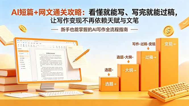 (18486期)AI短篇+网文通关攻略-更新4月:看懂就能写、写完就能过稿,让写作变现不再依赖天赋与文笔-智云网
