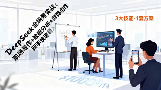 DeepSeek全场景实战:职场写作+数据分析+自媒体创作,新手快速月入过万-智云网