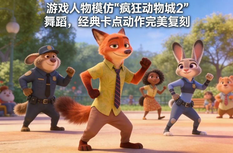 游戏人物模仿“疯狂动物城2”舞蹈,经典卡点动作完美复刻-智云网
