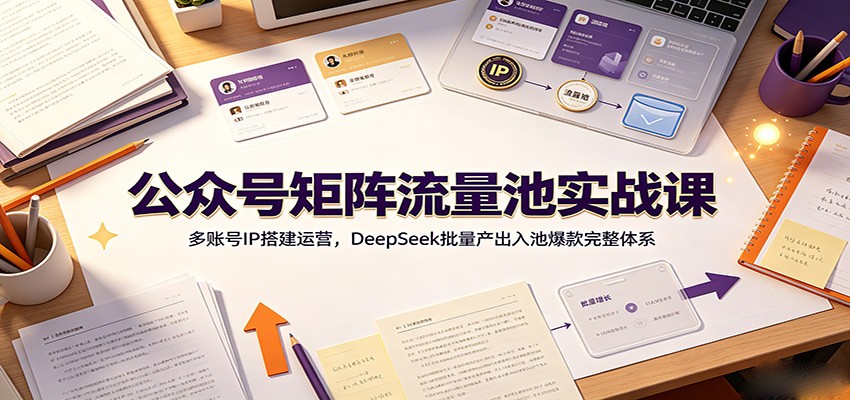 公众号矩阵流量池实战课：多账号IP搭建运营，DeepSeek批量产出入池爆款完整体系-智云网