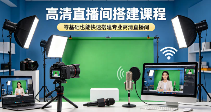 高清直播间搭建课程,零基础也能快速搭建专业高清直播间 高清直播间搭建课程,零基础也能快速搭建专业高清直播间