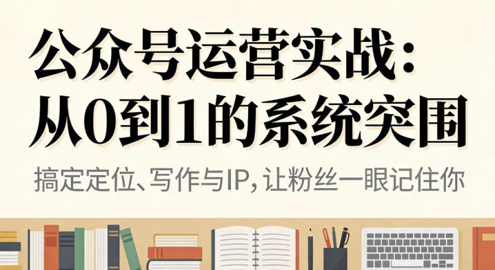 公众号运营实战，从定位到变现的全流程，从0到1的系统突围-智云网