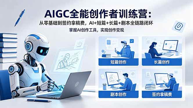 (18403期)AIGC全能创作者训练营:从零基础到签约拿稿费,AI+短篇+长篇+剧本全链路闭环-智云网