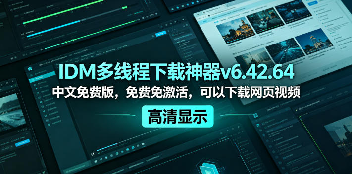 IDM多线程下载神器v6.42.64中文免费版,免费免激活,可以下载网页视频(例如飞书文档内的视频)-智云网