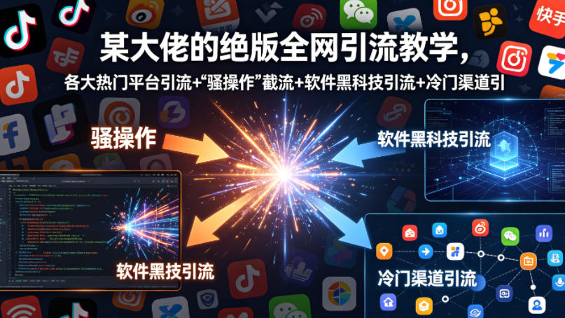 某大佬的绝版全网引流教学,各大热门平台引流+”骚操作”截流+软件黑科技引流+冷门渠道引流等 某大佬的绝版全网引流教学,各大热门平台引流+”骚操作”截流+软件黑科技引流+冷门渠道引流等