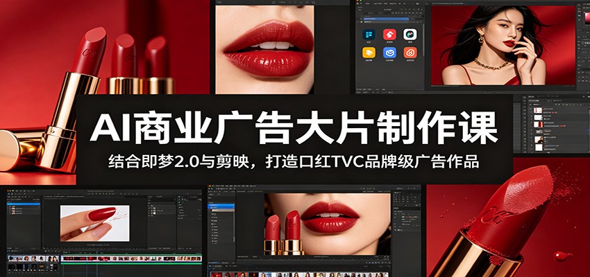 AI商业广告大片制作课:结合即梦2.0与剪映,打造口红TVC品牌级广告作品 AI商业广告大片制作课:结合即梦2.0与剪映,打造口红TVC品牌级广告作品