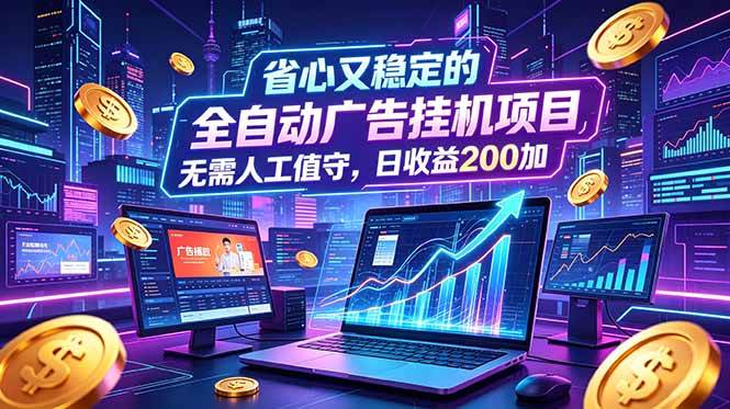 (18899期)全自动广告挂机项目,全程无需人工值守。稳定创收每日收益200+-智云网