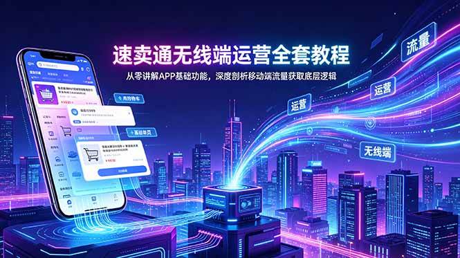(18904期)速卖通无线端运营全套教程,从零讲解APP基础功能,深度剖析移动端流量获取底层逻辑-智云网