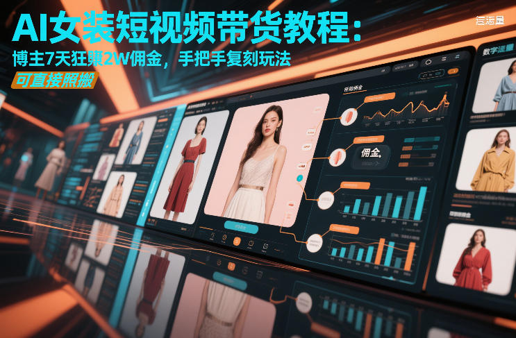 AI女装短视频带货教程:博主7天狂賺2W佣金,手把手复刻玩法,可直接照搬-智云网