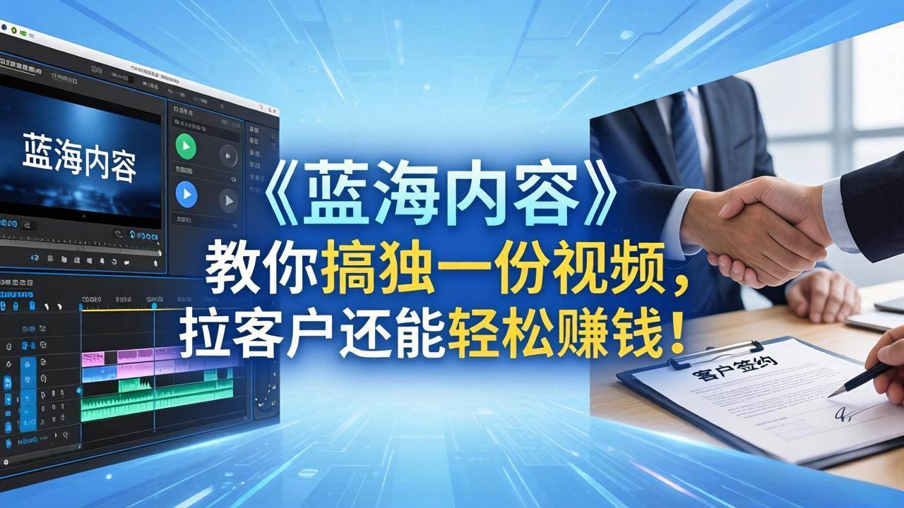 (18301期)做视频卷不动了?《蓝海内容》教你搞独一份视频,拉客户还能轻松赚钱!-智云网