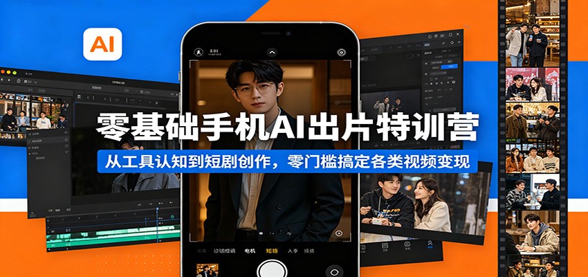 零基础手机AI出片特训营：从工具认知到短剧创作，零门槛搞定各类视频变现-智云网