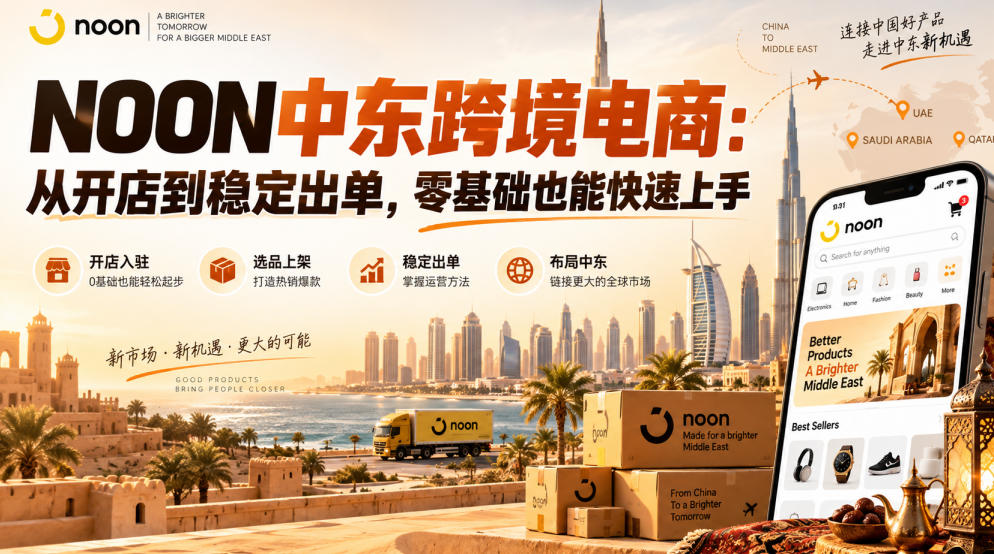 NOON中东跨境电商:从开店到稳定出单,零基础也能快速上手(更新2026)-智云网